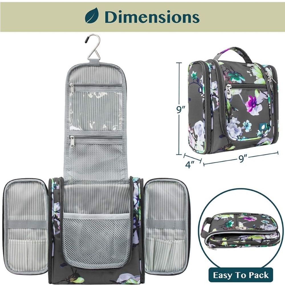 Kiehl's Gray Makeup Organizer with Hanging Hook